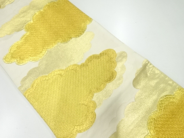 JAPANESE KIMONO / ANTIQUE FUKURO OBI / SILK / WOVEN CLOUDS